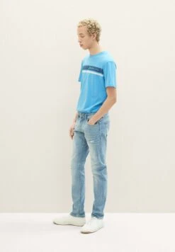 TOM TAILOR Denim Piers Slim Jeans Slim FitUsed Bleached Blue Denim Uomo Jeans TO722G0BS-K12 -Tom Tailor 915548bebc8440eeb78cf40068b12083