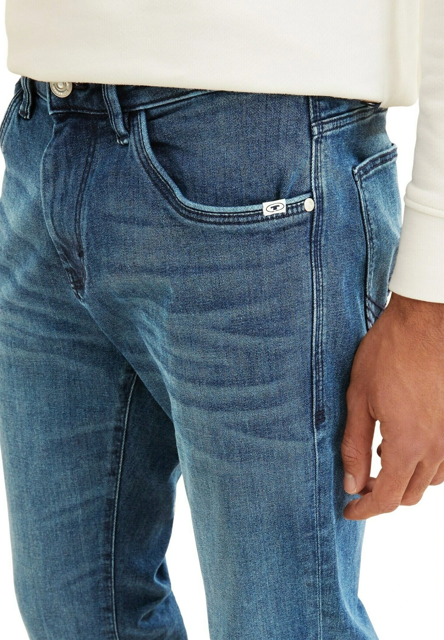 Tom Tailor JoshJeans A SigarettaUsed Mid Stone Blue Denim Uomo Jeans TO222G0B0-K12 19 Tom Tailor JoshJeans A SigarettaUsed Mid Stone Blue Denim Uomo Jeans TO222G0B0-K12 - immagine 17