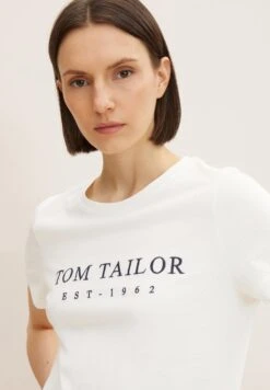 Tom Tailor T-Shirt With EmbroideryT-Shirt Con StampaWhisper White Donna T-shirt E Top TO221D1CJ-A11 -Tom Tailor 98427cdcc54b43c8ab37f135f60c4d8e