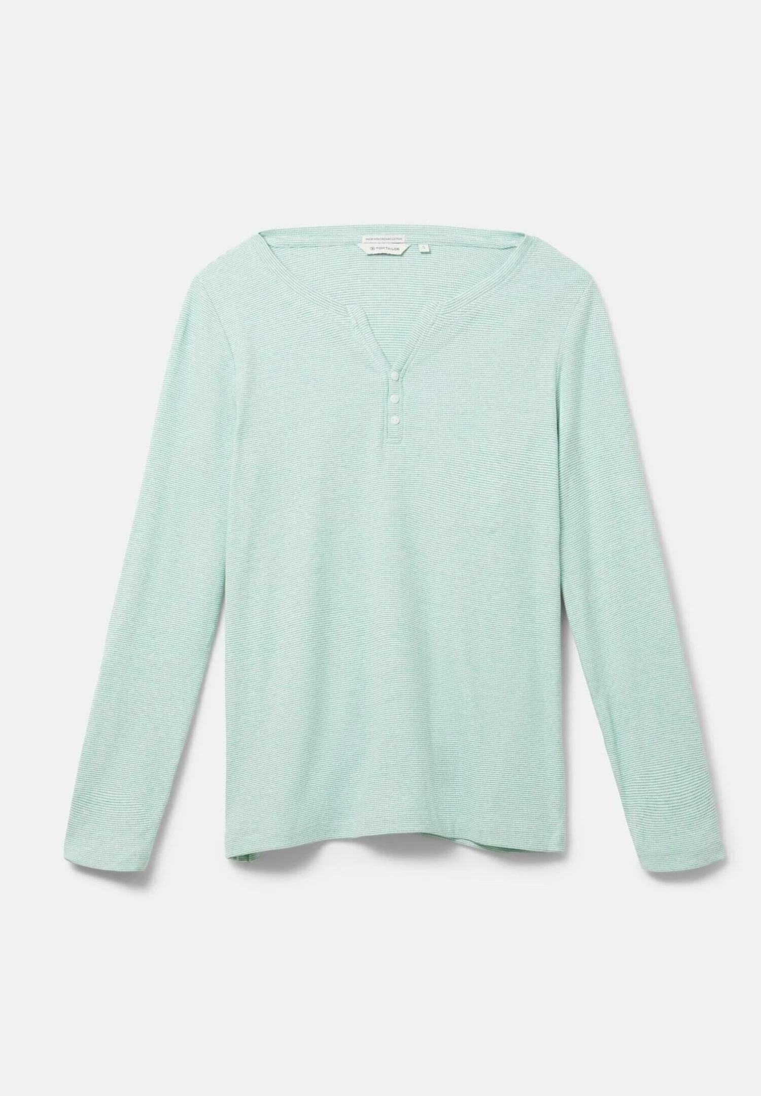 Tom Tailor Longsleeve Stripe HenleyMaglietta A Manica LungaOffwhite Green Stripe Donna T-shirt E Top TO221D152-M12 10 Tom Tailor Longsleeve Stripe HenleyMaglietta A Manica LungaOffwhite Green Stripe Donna T-shirt E Top TO221D152-M12 - immagine 8