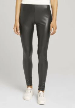 TOM TAILOR Denim Leather Look LeggingsLeggingsDeep Black Donna Pantaloni TO721A09G-Q11