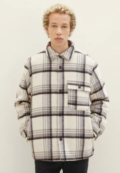 TOM TAILOR Denim Mit KaromusterGiacca LeggeraCreme Grey Black Check Uomo Giacche TO722T08C-B11
