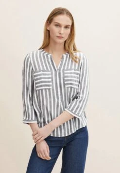 Tom Tailor StripedCamicettaOffwhite/Navy Donna Camicie E Bluse TO221E0RL-A11
