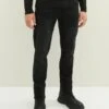Tom Tailor JoshJeans Slim FitUsed Dark Stone Black Denim Uomo Jeans TO222G08S-Q11