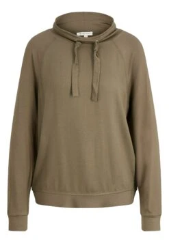 Tom Tailor Lässiges Mit Stehkragen Maglietta A Manica LungaTarmac Khaki Donna T-shirt E Top TO221D1G0-N11