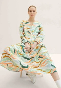 Tom Tailor Mit VolantsVestito LungoColorful Wavy Design Donna Vestiti TO221C0QA-T11 -Tom Tailor a3055c12b1d646b1a0070646941d4593