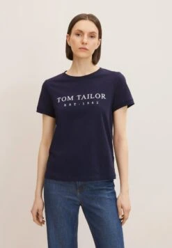 Tom Tailor T-Shirt With EmbroideryT-Shirt Con StampaNavy Midnight Blue Donna T-shirt E Top TO221D1CJ-K11