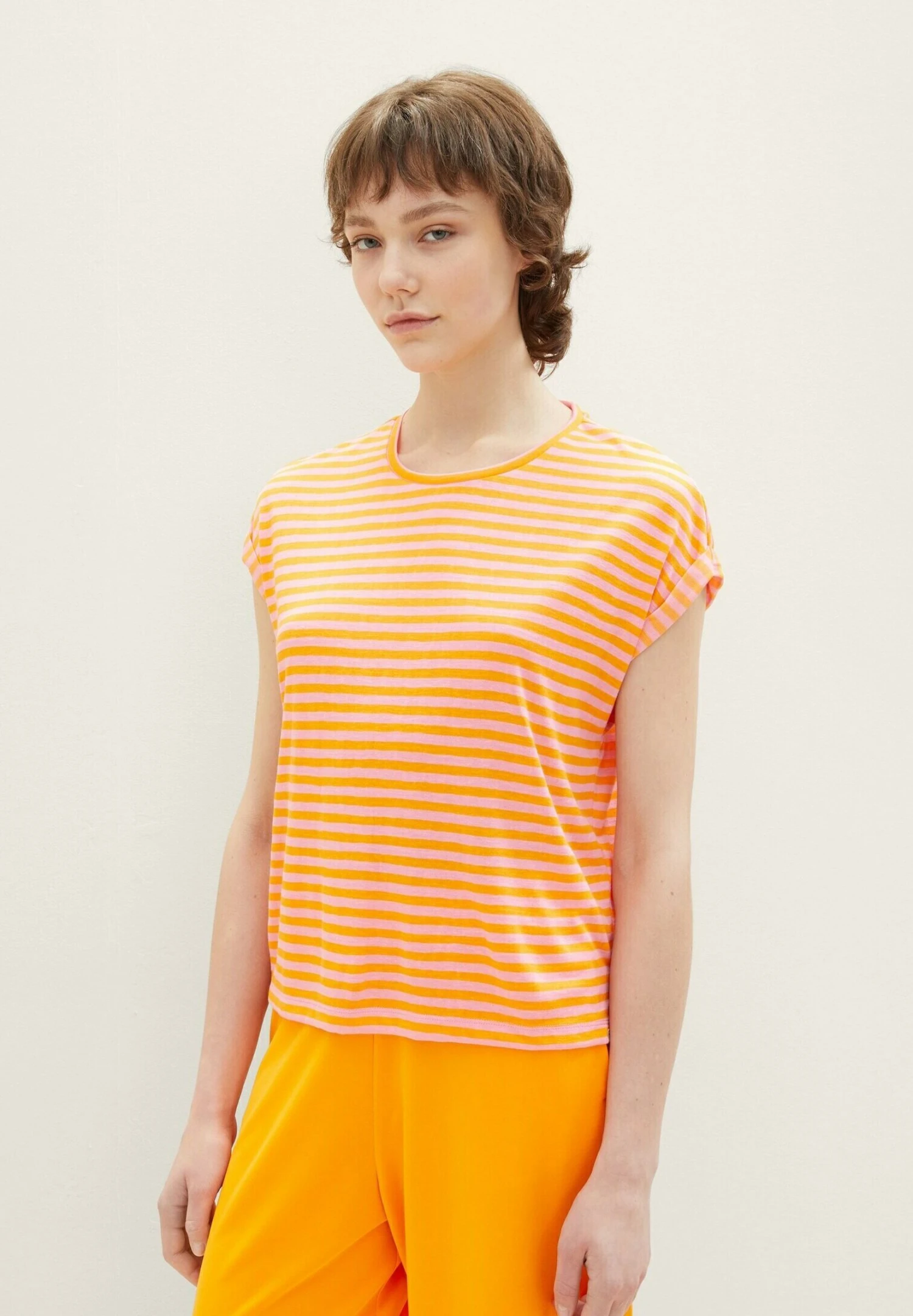 TOM TAILOR Denim T-Shirt Con StampaMango Pink Stripe Donna T-shirt E Top TO721D13U-H11 3 TOM TAILOR Denim T-Shirt Con StampaMango Pink Stripe Donna T-shirt E Top TO721D13U-H11