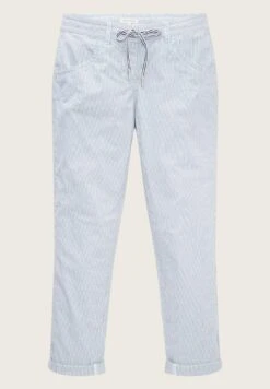 Tom Tailor Tapered - Pantaloni - Blue Stripe Pants 25 Tom Tailor Tapered - Pantaloni - Blue Stripe Pants -Tom Tailor a6ba839ac1fb4c39bc9a17f03ce11f02