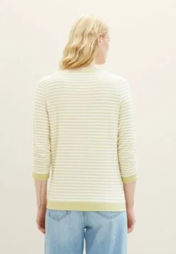 TOM TAILOR Denim Striped JacquardFelpaWhite Green Structured Stripe Donna Felpe TO721J0D4-M11 -Tom Tailor a771e426be1c449daf0433302d5562e8