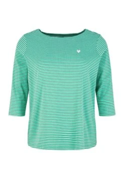Tom Tailor 42 Tom Tailor 3/4 ArmMaglietta A Manica LungaGreen Offwhite Thin Stripe Donna T-shirt E Top TO221D1HB-M11