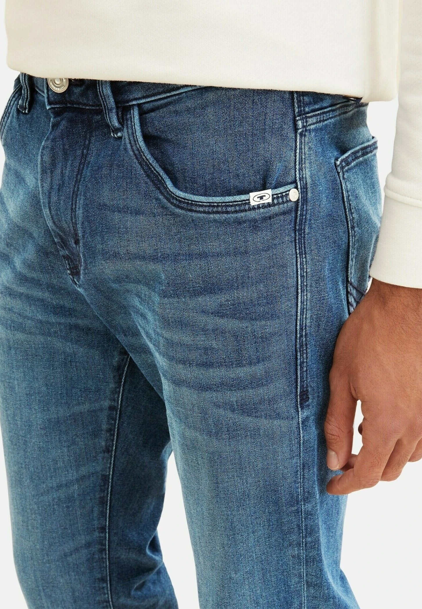 Tom Tailor JoshJeans A SigarettaUsed Mid Stone Blue Denim Uomo Jeans TO222G0B0-K12 12 Tom Tailor JoshJeans A SigarettaUsed Mid Stone Blue Denim Uomo Jeans TO222G0B0-K12 - immagine 10