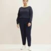 Tom Tailor Pantaloni - Navy Midnight Blue -Tom Tailor a7d8c656ec064bf1a6c6c912b91de5fe