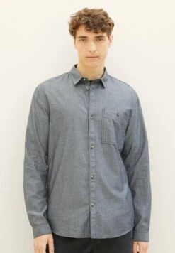 TOM TAILOR Denim Mit BrusttascheCamiciaBlack Mini Herringbone Uomo Camicie TO722D0S3-Q11