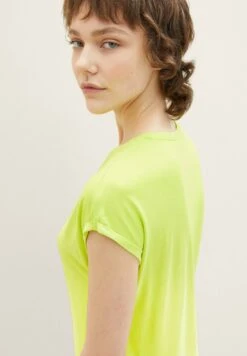 TOM TAILOR Denim Fluent T-Shirt BasicNeon Lime Donna T-shirt E Top TO721D0YH-E11 -Tom Tailor ab423d6163254225a42a6c6b0165a210