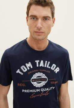 Tom Tailor Mit LogoT-Shirt Con StampaSky Captain Blue Uomo T-shirt E Polo TO222O1CG-K11 -Tom Tailor ab652e5623e14171946f9a08593bfc70