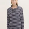 Tom Tailor StructureFelpaNavy Offwhite Stripe Donna Felpe TO221J071-Q11 -Tom Tailor ac33708f10b944f9a56e21573de0bcee