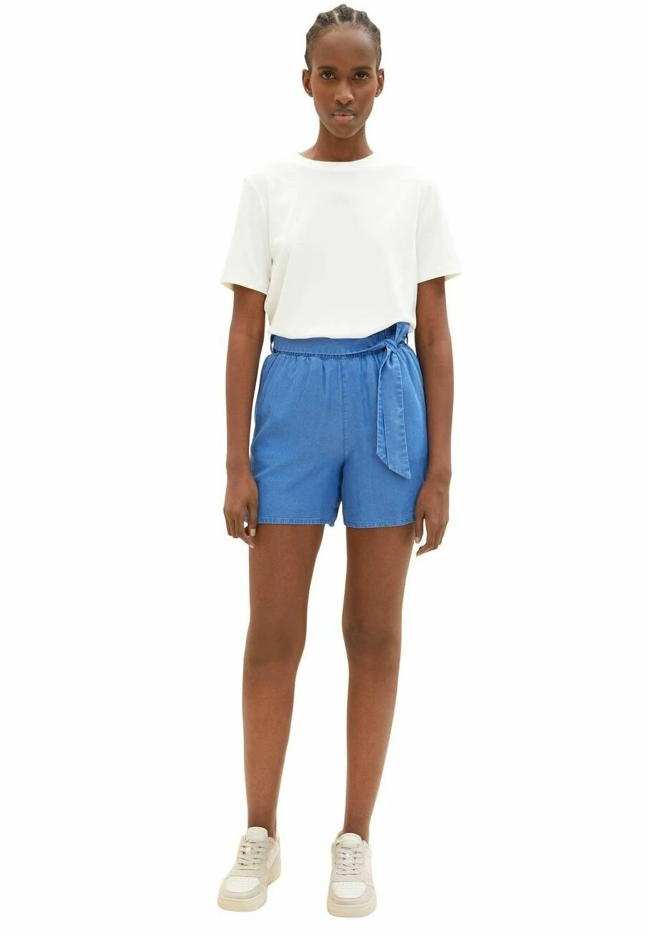 TOM TAILOR Denim Soft Shorts Di JeansBright Mid Blue Chambray Donna Jeans TO721S03V-K11 3 TOM TAILOR Denim Soft Shorts Di JeansBright Mid Blue Chambray Donna Jeans TO721S03V-K11