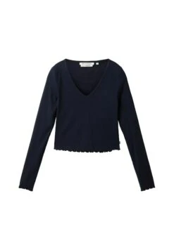 TOM TAILOR Denim Cropped Maglietta A Manica LungaSky Captain Blue Donna T-shirt E Top TO721D144-K11 -Tom Tailor ad22e27847a447fb9f1532890aae97c8