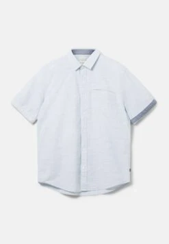 Tom Tailor Kurzarm Mit StrukturCamiciaWhite Blue Fil A Fil Dobby Uomo Camicie TO222D106-K12 -Tom Tailor ae08256c389044e08d04d8db193a1528