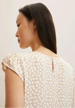 Tom Tailor Mit Allover Print CamicettaBeige Geometric Design Donna Camicie E Bluse TO221E132-B11 -Tom Tailor b06a68ed75984bb5b94d521f91e82783
