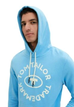 Tom Tailor Mit Logo-PrintFelpa Con CappuccioRainy Sky Blue Uomo Maglieria E Felpe TO222S0GH-K12 -Tom Tailor b14f797a76124085a53e485b8a7e4326