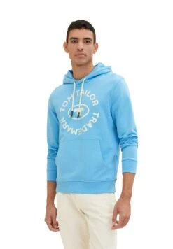 Tom Tailor Mit Logo-PrintFelpa Con CappuccioRainy Sky Blue Uomo Maglieria E Felpe TO222S0GH-K12 -Tom Tailor b31a10e56b164c679a48ec6eddb6a9d3
