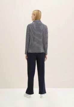 Tom Tailor StructureFelpaNavy Offwhite Stripe Donna Felpe TO221J071-Q11 -Tom Tailor b9ff68f8d9bb465c9da120d6c8cec100