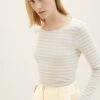Tom Tailor Mit StreifenmusterMaglietta A Manica LungaGrey Offwhite Stripe Donna T-shirt E Top TO221D1K7-A11 -Tom Tailor ba0573397d03422fb94826c4c86738af