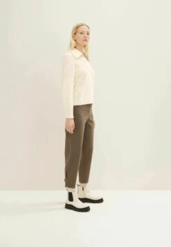 Tom Tailor Loose FitPantaloniTarmac Khaki Donna Pantaloni TO221A0I1-N11 -Tom Tailor bc0d351b101f41a2a1e0f7c2022e6492