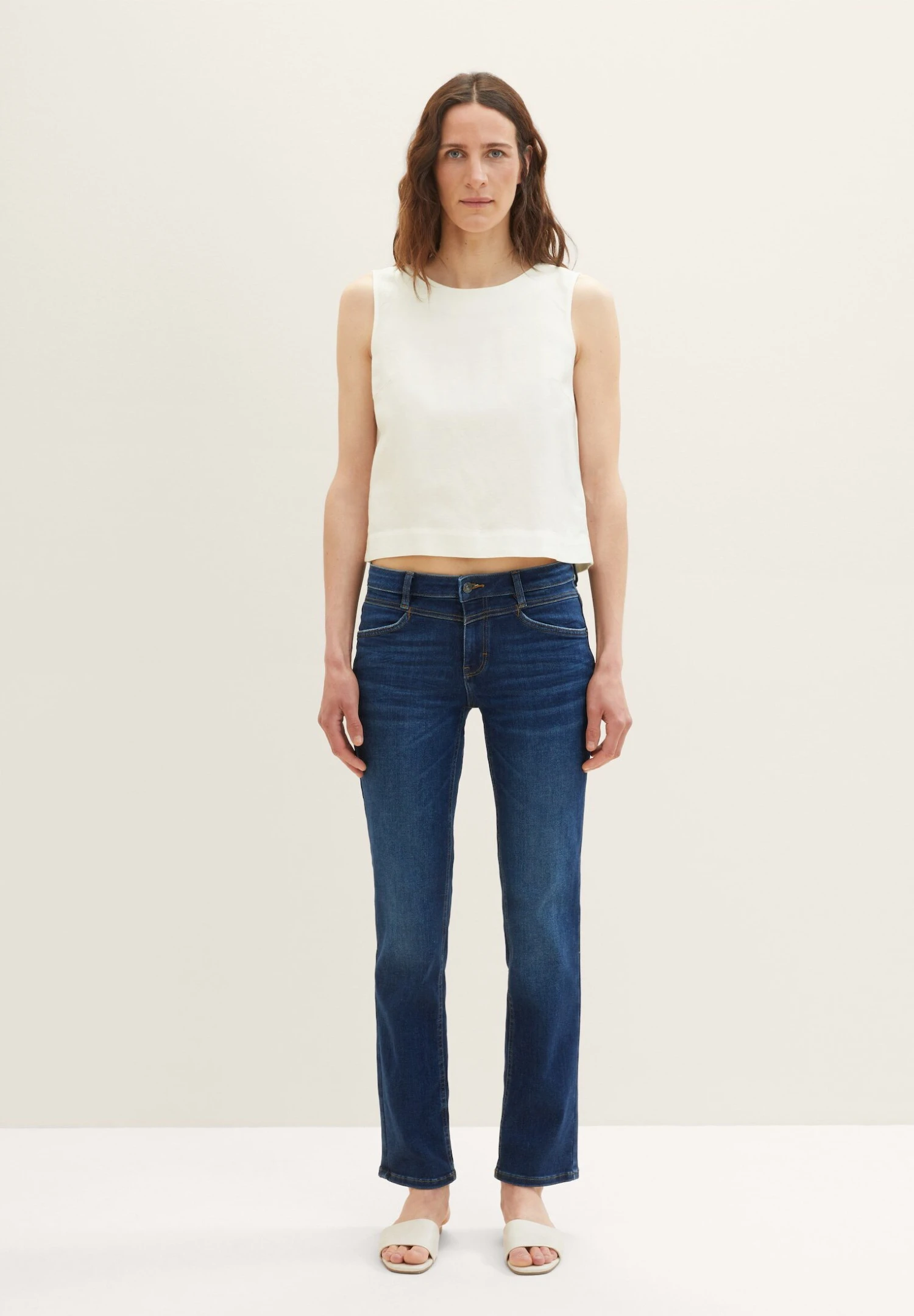 Tom Tailor Alexa StraightJeans A SigarettaDark Stone Wash Denim Donna Jeans TO221N0BW-K11 3 Tom Tailor Alexa StraightJeans A SigarettaDark Stone Wash Denim Donna Jeans TO221N0BW-K11