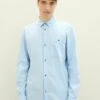 TOM TAILOR Denim Mit BrusttascheCamiciaMiddle Blue Mini Herringbone Uomo Camicie TO722D0S3-K12