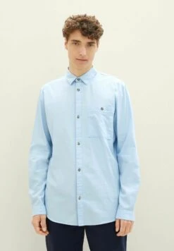 TOM TAILOR Denim Mit BrusttascheCamiciaMiddle Blue Mini Herringbone Uomo Camicie TO722D0S3-K12