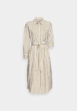 Tom Tailor Dress Striped PoplinVestito EstivoOlive White Vertical Stripe Donna Vestiti TO221C0N6-N11 -Tom Tailor be02ef15580b4f5d929f78c568324ed8
