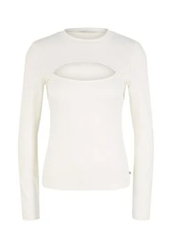 TOM TAILOR Denim Langarmshirt Mit Cut OutMaglietta A Manica LungaGardenia White Donna T-shirt E Top TO721D136-A11 -Tom Tailor be37da887754471ea00382d8816b9b70
