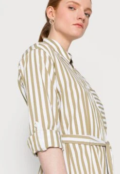 Tom Tailor Dress Striped PoplinVestito EstivoOlive White Vertical Stripe Donna Vestiti TO221C0N6-N11 -Tom Tailor c3fdd7dc75394f7181b0718619042446