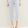 TOM TAILOR Denim Tapered Fit PantaloniWhite Blue Vertical Stripe Donna Pantaloni TO721A0BP-K11