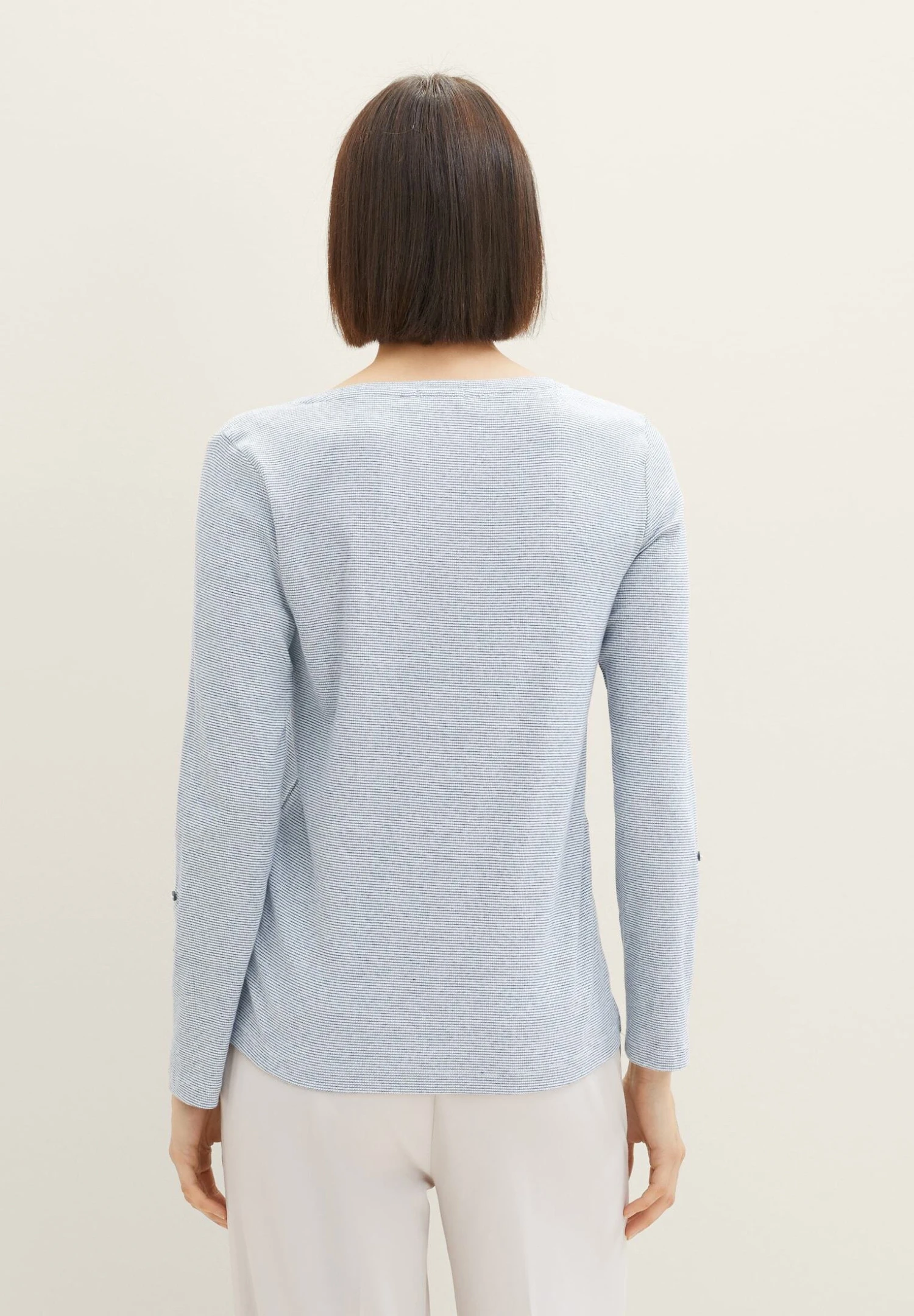 Tom Tailor Longsleeve Stripe HenleyMaglietta A Manica LungaOffwhite Navy Donna T-shirt E Top TO221D152-A11 5 Tom Tailor Longsleeve Stripe HenleyMaglietta A Manica LungaOffwhite Navy Donna T-shirt E Top TO221D152-A11 - immagine 3
