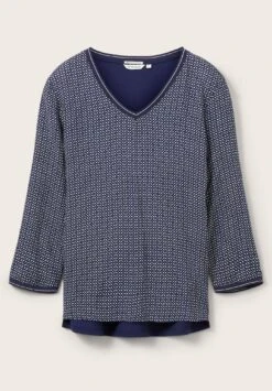 Tom Tailor Mit AlloverMaglietta A Manica LungaNavy Geometrical Design Donna T-shirt E Top TO221D1HN-K12 -Tom Tailor c83b202a8c5f46958635110df7be10a8