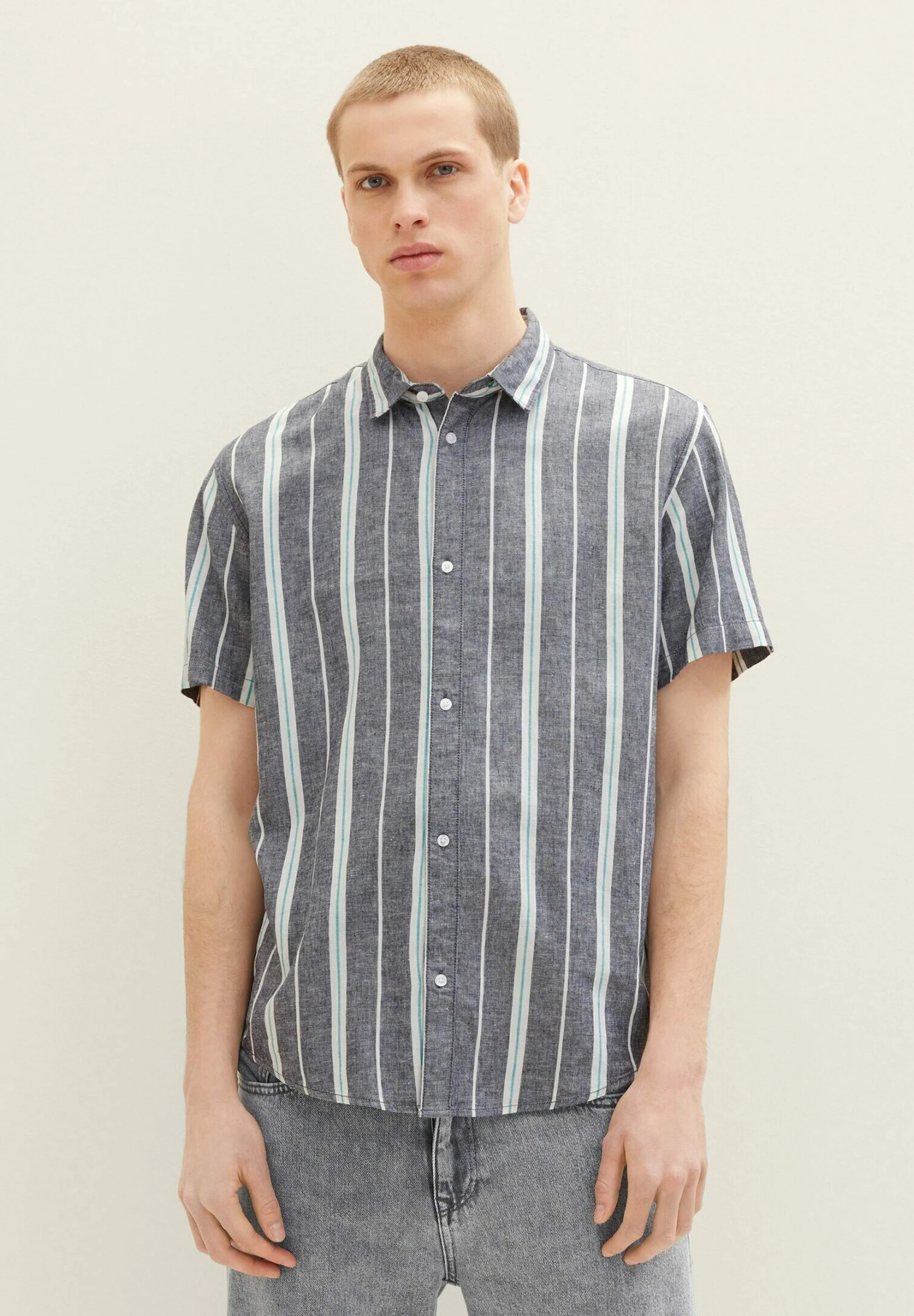 TOM TAILOR Denim Mit StreifenCamiciaNavy Big Stripe Uomo Camicie TO722D0RU-K11 3 TOM TAILOR Denim Mit StreifenCamiciaNavy Big Stripe Uomo Camicie TO722D0RU-K11