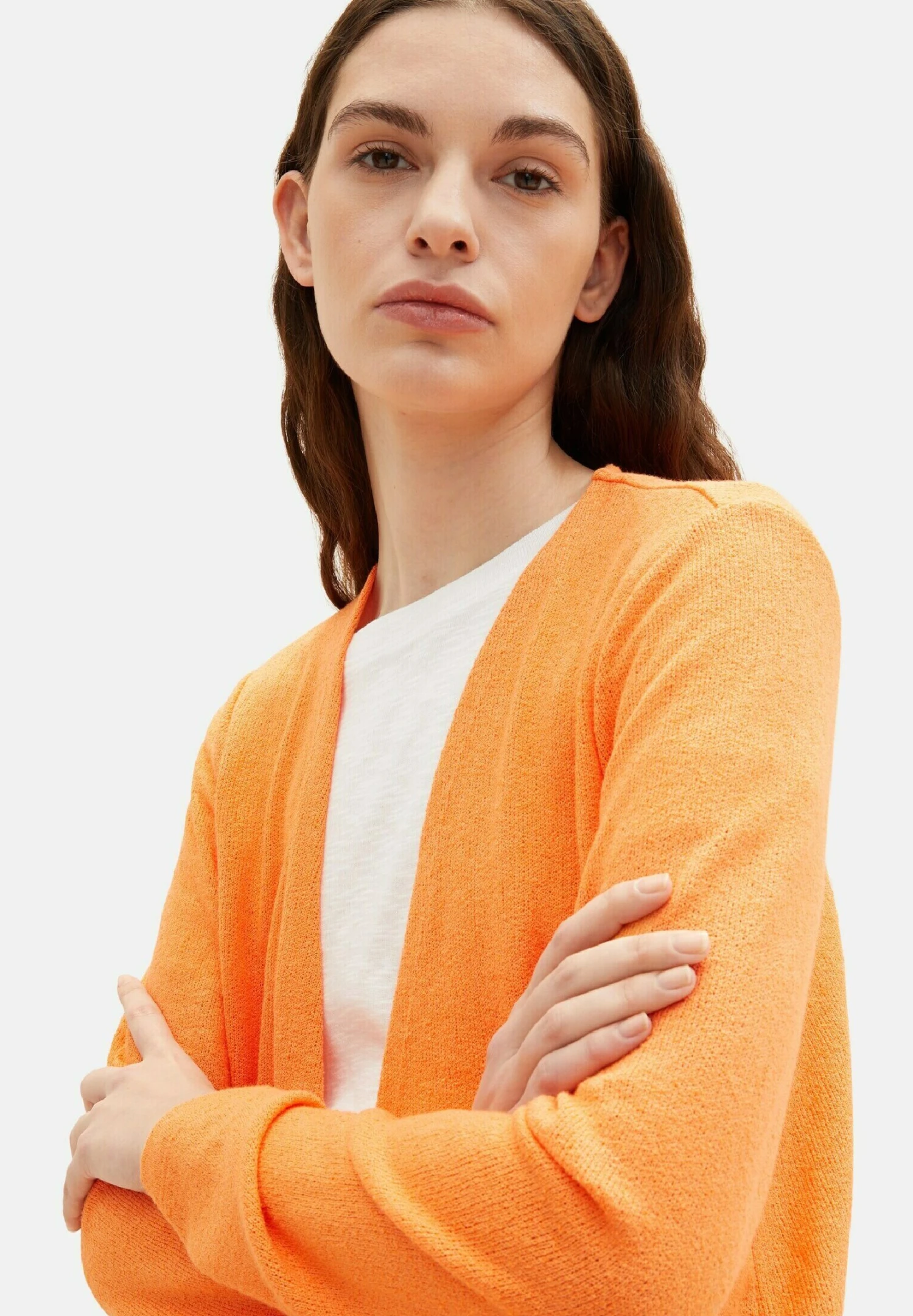 Tom Tailor Offener CardiganBright Mango Orange Melange Donna Maglieria TO221I0UH-H11 7 Tom Tailor Offener CardiganBright Mango Orange Melange Donna Maglieria TO221I0UH-H11 - immagine 5
