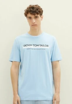 TOM TAILOR Denim T-Shirt Con StampaWashed Out Middle Blue Uomo T-shirt E Polo TO722O1AK-K12