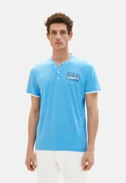 Tom Tailor Kurzarm Henley GestreiftT-Shirt Con StampaBlau Uomo T-shirt E Polo TO222O1BU-K11