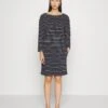Tom Tailor Dress With StructureVestito EstivoNavy/Offwhite Donna Vestiti TO221C0NL-K11