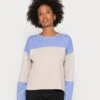 TOM TAILOR Denim RelaxedFelpaMid Blue/Beige Colorblock Donna Felpe TO721J0CI-K11