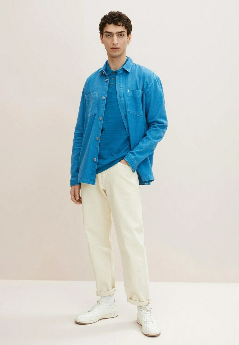 TOM TAILOR Denim Mit StrukturPoloBlue Petrol Uomo T-shirt E Polo TO722P034-L11 4 TOM TAILOR Denim Mit StrukturPoloBlue Petrol Uomo T-shirt E Polo TO722P034-L11 - immagine 2