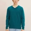 Tom Tailor Basic V Neck MaglioneLight Rough Green Melange Uomo Maglieria TO222Q0L0-P12 -Tom Tailor e62cd26037f84d6181452fabf7f3ce62