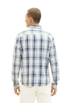 Tom Tailor Mit KaromusterCamiciaOff White Indigo Check Uomo Camicie TO222D0ZF-K11 -Tom Tailor e636478a05ae4e73a5e23f59c799bce2
