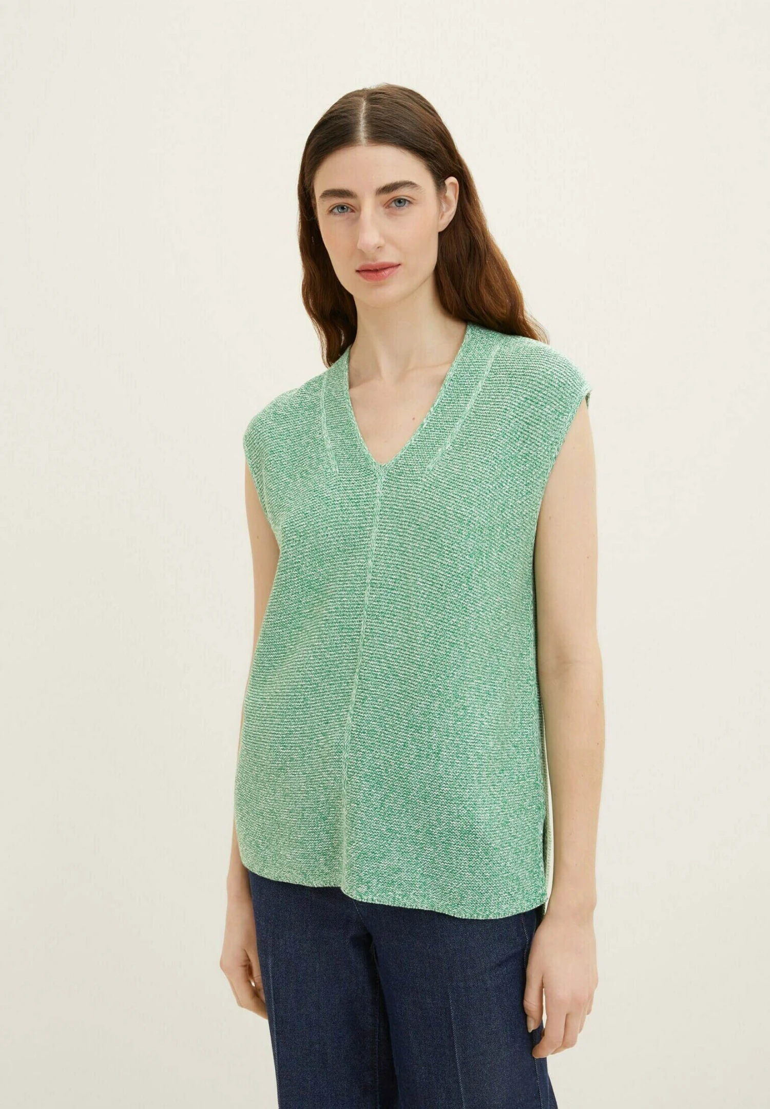 Tom Tailor In Melange-OptikTopVivid Leaf Green Melange Donna T-shirt E Top TO221D1I4-M11 3 Tom Tailor In Melange-OptikTopVivid Leaf Green Melange Donna T-shirt E Top TO221D1I4-M11