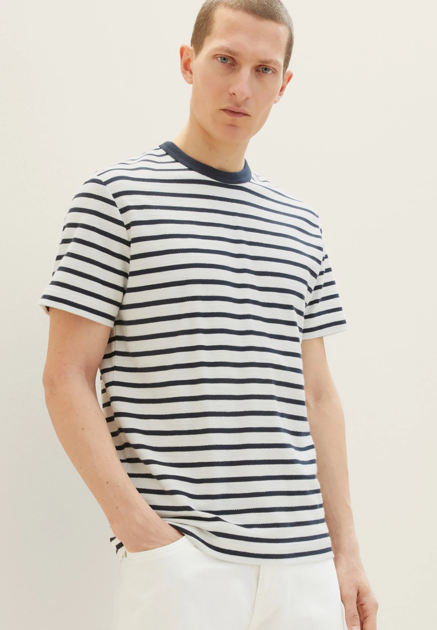 Tom Tailor Structured Stripe - T-Shirt Con Stampa - Navy 3 Tom Tailor Structured Stripe - T-Shirt Con Stampa - Navy